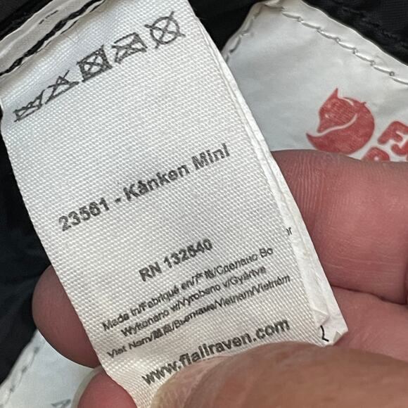 Fjallraven Kanken Mini Backpack Black Ox Red Straps 23561 Small 7L Daypack Bag main image 8